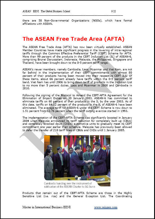 Güneydoğu Asya Uluslar Birliği ASEAN, Yüksek Lisans